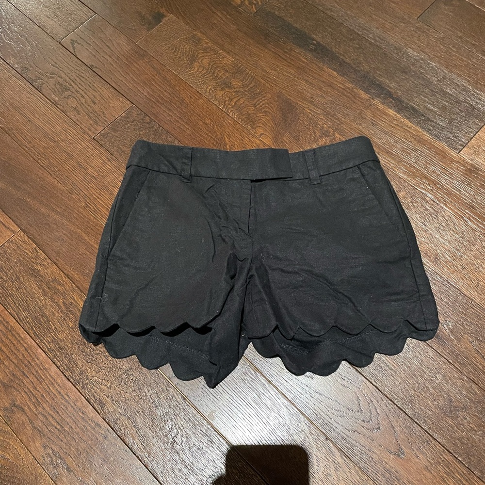 J. Crew Black Scalloped High Waist Shorts